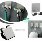 2 Ganchos de Inox Gillete Adesivo