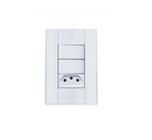 2 Interruptores 1 Tomada 10a 4x2 Mdl 2517 Romazi Linha Marés