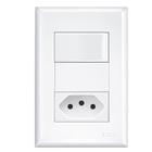 2 Interruptores Simples +1 Tomada 2P+T 10A 250 Volts - 2921 - FAME
