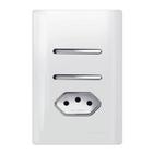 2 Interruptores Simples + Tomada Universal 2P+T 20A Cromado com Placa 4x2 - DC-120026 - NOVARA