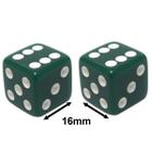 2 Jogo De Dado 16mm (1,6cm) Verde - EJ Games