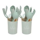 2 Kit 12 Peças Utensílios de Silicone Antiaderente Cor Verde - Kitchen Set