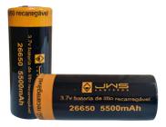 2 Kit Bateria Recarregável Lítio Jws 26650 5500mah 3.7v 4.2v