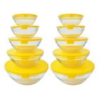 2 Kit de 5 Tijela de Vidro Bowl Redondo com Tampa Cor Sortida