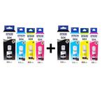 2 kit epson 504 originais epson 504 (2 de cada refil colorido + 2 refil preto)