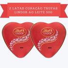2 lindt lindor heart tin coração lata chocolates lindor 50g