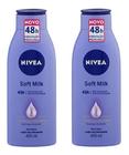 2 Loção Nivea Body Milk Hidratante Pele Seca 400ml Hidratação Profunda Manteiga De Karité
