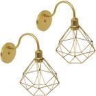 2 Luminárias Arandela de Parede Aramada Diamante P Industrial Retro Vintage Agp Ilumini