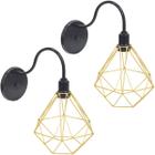 2 Luminárias Arandela de Parede Aramada Diamante P Industrial Retro Vintage Agp Ilumini