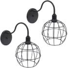 2 Luminárias Arandela de Parede Aramada Globo Industrial Retro Vintage Agp Ilumini