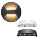 2 Luminárias Balizador Arandela Sobrepor LED 8W Branco Quente Com 8 Fachos De Luz Com Direção Para cima E Para Baixo
