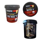 2 Máscaras de Hidratação Capilar Kerafix WHEY+CABALLO D'OURO Fit Cream Explosão de Força 500ML