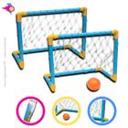 2 Mini trave infantil Ki-trave Kit Futebol Infantil Mini Golzinho + rede + bola