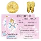 2 Moeda Fada Do Dente Leite Tooth Fairy + 2 Certificado Dentinho Bebe Baby Colorida mod2.3