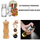 2 Moedor Sal Pimenta + Borrifador Spray Óleos - Kit Premium