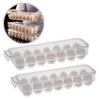2 Organizadores De Ovos Com Tampa Para Geladeira Com 14 Cavidades 37,5x11,5cm - Paramount