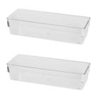 2 Organizadores Gavetas Multiuso Acrílico 23x9x5,5Cm - Plastutti