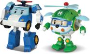 2 Pacote Robocar Poli Poli &amp Helly Transformando Brinquedo robô, 4" Tramsformable Action Toy Figure
