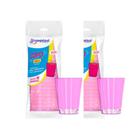 2 Pacotes de Copo Acrílico Rosa Neon 200ml Strawplast com 10 unidades