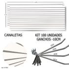 2 Paineis Canaletados - 2,44 x 1,22 + 100 Ganchos 10cm + Canaleta Cinza - TATINET