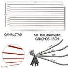 2 Paineis Canaletados - 2,44 x 1,22 + 100 Ganchos 15cm + Canaleta Laranja