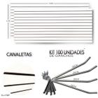 2 Paineis Canaletados - 2,44 x 1,22 + 100 Ganchos 25cm + Canaleta Preta