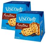 2 panetone visconti gotas de chocolate presente natal 400g