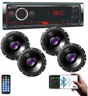 2 Pares Alto Falante Pioneer 6 Triaxial + Aparelho De Som Mp3 Bluetooth