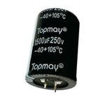 2 PÇS CAPACITOR ELETROLITICO 1500X250V - 1500UF X 250V 105º - TOPMAY