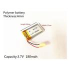 (2 Pecas) Pilha Bateria 3,7v 180mah 4mm X 17mm X 30mm 401730