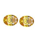 2 Pedras Citrino Zircônia Cor Amarelo 16 mm x 12 mm Para Anel, Pingente, Brincos