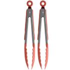 2 Pegadores Pinças Silicone Salada Churrasco Carne Talher Cozinha Grelhados OU Terracota