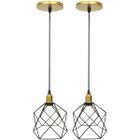 2 Pendentes Aramado Cálice Luminária Lustre Luxo Teto Retrô Vintage Balcão Agp Ilumini Industrial