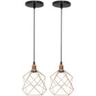 2 Pendentes Aramado Cálice Luminária Lustre Luxo Teto Retrô Vintage Cobre Rose Gold Industrial - Agp Ilumini