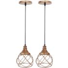 2 Pendentes Aramado Esfera Balonê Lustre Luminária Teto Regulável Sala Cozinha Industrial Agp