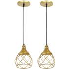 2 Pendentes Aramado Esfera Balonê Lustre Luminária Teto Regulável Sala Cozinha Industrial Agp - Agp Ilumini