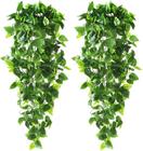 2 Pendentes Folhagem Jardim Vertical Enfeite Realista 95cm