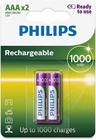 2 Pilhas Recarregáveis Aaa Palito Philips 1,2v