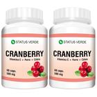 2 Potes Cranberry + Vitamina C + Ferro + Cálcio 120 Cáps - Status Verde