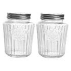 2 Potes de Vidro Com Tampa em Inox 500ml Hermético - Sk