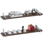 2 Prateleiras De Madeira Estilo Industrial Suspensa Max50Bm - Metalcromo