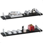 2 Prateleiras De Madeira Estilo Industrial Suspensa Max50Bp - Metalcromo