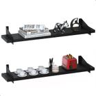 2 Prateleiras De Madeira Estilo Industrial Suspensa Max50Pp - Metalcromo