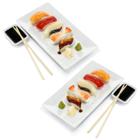 Mandiali e-Shop : Kit 6 Peças para Comida Japonesa Pratos Copo Molheira  Hashi Hashioki