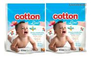 2 Refil Lenços Umedecidos Baby Care Cotton Line 800 Lencos
