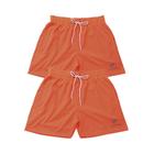 2 Short Calção de Banho C/ Elastano Bermuda Verão Moda Praia Cor Laranja Neon