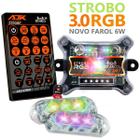 2 Strobo Automotivo Carro AJK 3.0 RGB Rítmico Farol 6W Forte