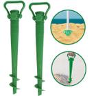 2 Suportes Guarda Sol Praia Porta Vara Pesca Furador Saca Areia 38 cm Importway Iwsasgsvd Verde