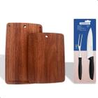 2 tabuas com kit garfo trinchante e faca plenus 3 peças