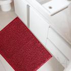 2 Tapetes De Banheiro Bolinha Microfibra Macio Antiderrapante Vermelho